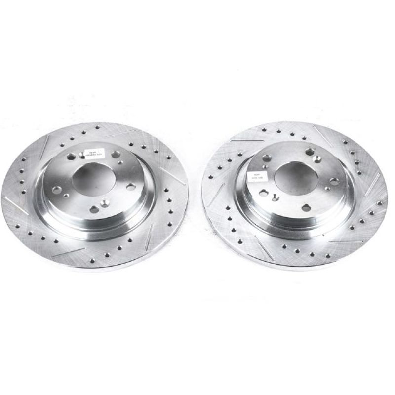 Power Stop Rear Evolution Drilled & Slotted Rotors Pair Honda S2000 2000 - 2009 | JBR928XPR - JDMuscleBrake RotorspsbJBR928XPR