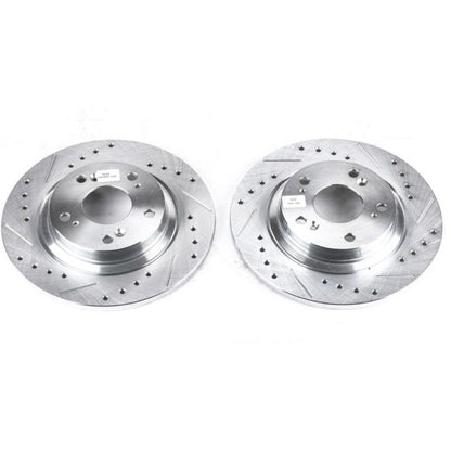 Power Stop Rear Evolution Drilled & Slotted Rotors Pair Honda S2000 2000 - 2009 | JBR928XPR - JDMuscleBrake RotorspsbJBR928XPR