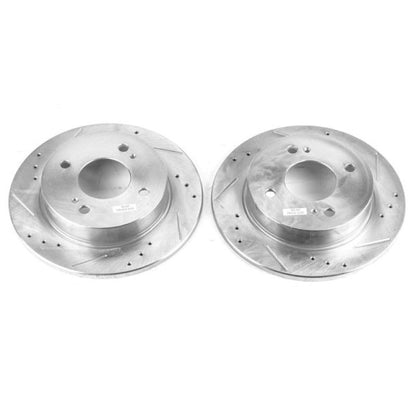 Power Stop Rear Evolution Drilled & Slotted Rotors Pair Infiniti G20 1991 - 2001 / Nissan Altima 1993 - 2001 / Sentra 2000 - 2001 | JBR553XPR - JDMuscleBrake RotorspsbJBR553XPR
