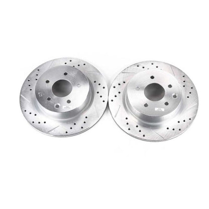 Power Stop Rear Evolution Drilled & Slotted Rotors Pair Infiniti G35 2005 - 2008 / M35 2006 - 2010 / M45 2006 - 2010 / EX35 2008 - 2012 / G25 2011 - 2012 / G37 2011 - 2013 / Nissan 350Z 2006 - 2009 / 370Z 2009 - 2019 / Maxima 2009 - 21 | JBR1144XPR - JDMuscleBrake RotorspsbJBR1144XPR
