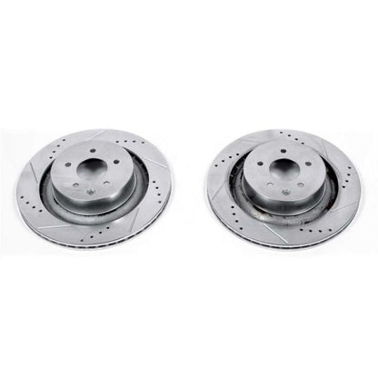Power Stop Rear Evolution Drilled & Slotted Rotors Pair Infiniti G37 2008 - 2013 / Q60 2014 - 2015 / Nissan 350Z 2009 / 370Z 2009 - 2019 | JBR1341XPR - JDMuscleBrake RotorspsbJBR1341XPR