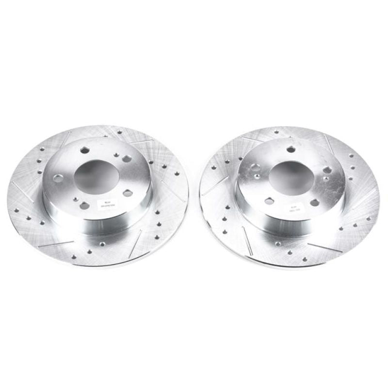 Power Stop Rear Evolution Drilled & Slotted Rotors Pair Infiniti I30 1996 - 2001 / I35 2002 - 2004 / Nissan Maxima 1995 - 2003 | JBR752XPR - JDMuscleBrake RotorspsbJBR752XPR