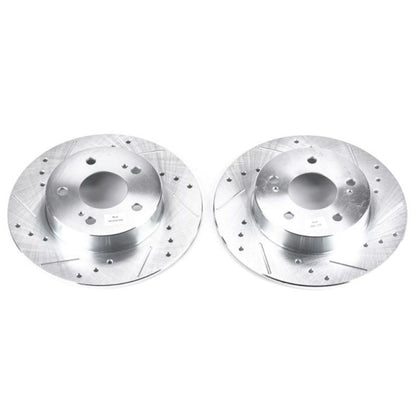 Power Stop Rear Evolution Drilled & Slotted Rotors Pair Infiniti I30 1996 - 2001 / I35 2002 - 2004 / Nissan Maxima 1995 - 2003 | JBR752XPR - JDMuscleBrake RotorspsbJBR752XPR