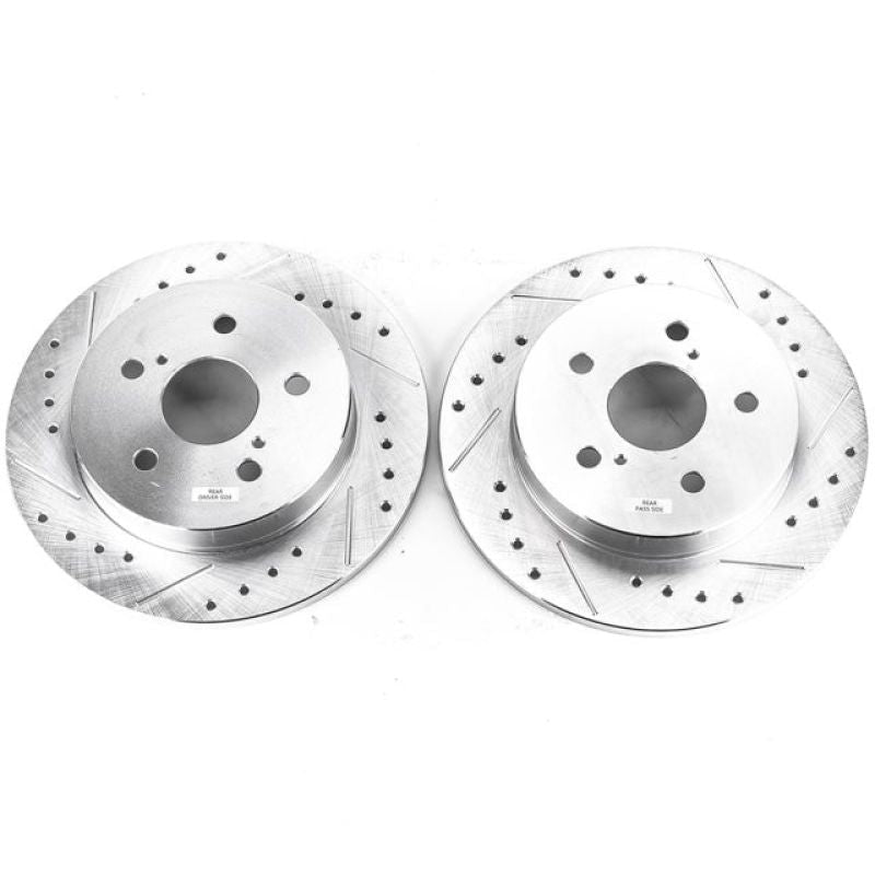 Power Stop Rear Evolution Drilled & Slotted Rotors Pair Lexus ES250 21 / ES300h 2019 - 21 / NX200t 15 - 2017 / NX300 2018 - 21 / UX200 2019 - 2020 / Toyota Avalon 2019 - 21 / C - HR 2020 - 21 / Camry 2018 - 21 / RAV4 2019 - 21 / Venza 21 | JBR1738XPR - JDMuscleBrake RotorspsbJBR1738XPR