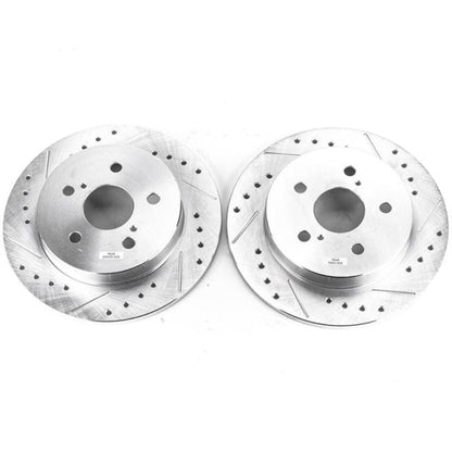 Power Stop Rear Evolution Drilled & Slotted Rotors Pair Lexus ES250 21 / ES300h 2019 - 21 / NX200t 15 - 2017 / NX300 2018 - 21 / UX200 2019 - 2020 / Toyota Avalon 2019 - 21 / C - HR 2020 - 21 / Camry 2018 - 21 / RAV4 2019 - 21 / Venza 21 | JBR1738XPR - JDMuscleBrake RotorspsbJBR1738XPR