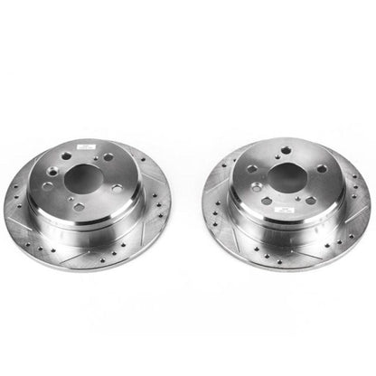 Power Stop Rear Evolution Drilled & Slotted Rotors Pair Lexus ES300 1997 - 2001 / Toyota Camry 1997 - 2001 / Solara 1999 - 2003 | JBR718XPR - JDMuscleBrake RotorspsbJBR718XPR
