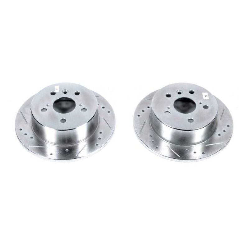 Power Stop Rear Evolution Drilled & Slotted Rotors Pair Lexus ES300h 2013 - 2018 / ES350 2013 - 2018 / Toyota Avalon 2013 - 2018 / Camry 2012 - 2017 | JBR1576XPR - JDMuscleBrake RotorspsbJBR1576XPR