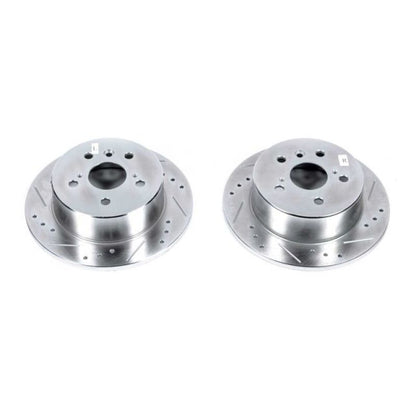 Power Stop Rear Evolution Drilled & Slotted Rotors Pair Lexus ES300h 2013 - 2018 / ES350 2013 - 2018 / Toyota Avalon 2013 - 2018 / Camry 2012 - 2017 | JBR1576XPR - JDMuscleBrake RotorspsbJBR1576XPR
