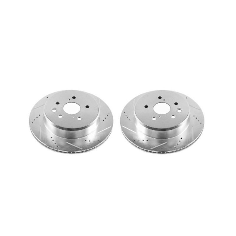Power Stop Rear Evolution Drilled & Slotted Rotors Pair Lexus GS200t 2016 - 2017 / GS300 2018 - 2019 / GS350 2013 - 2020 / GS450h 2013 - 2018 / IS200t 2016 - 2017 / IS300 2016 - 2020 / IS350 2014 - 2020 / RC200t 2016 - 2017 | JBR1570XPR - JDMuscleBrake RotorspsbJBR1570XPR