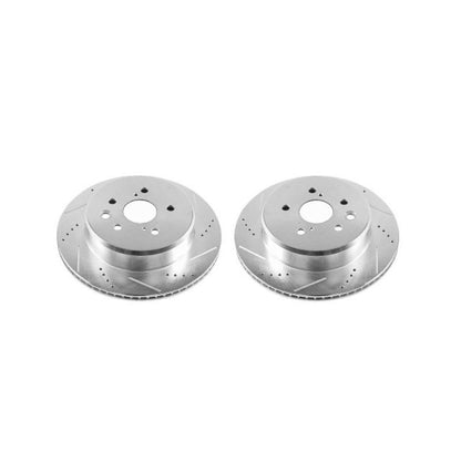 Power Stop Rear Evolution Drilled & Slotted Rotors Pair Lexus GS200t 2016 - 2017 / GS300 2018 - 2019 / GS350 2013 - 2020 / GS450h 2013 - 2018 / IS200t 2016 - 2017 / IS300 2016 - 2020 / IS350 2014 - 2020 / RC200t 2016 - 2017 | JBR1570XPR - JDMuscleBrake RotorspsbJBR1570XPR
