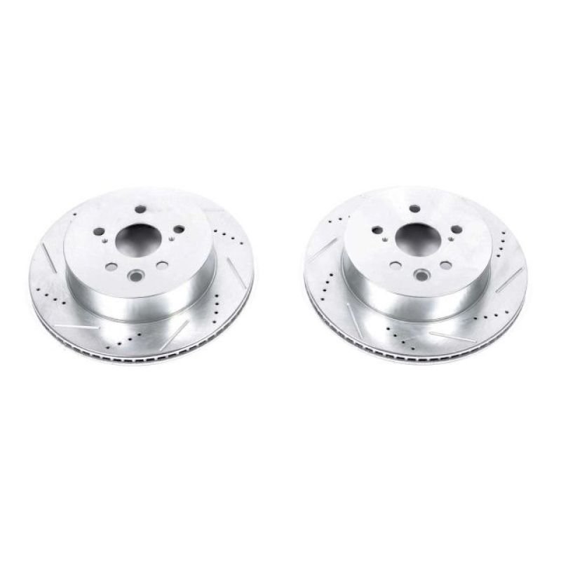 Power Stop Rear Evolution Drilled & Slotted Rotors Pair Lexus GS300 2006 / GS430 2006 - 2007 / IS350 2006 - 2013 / IS350C 2010 - 2015 / GS350 2007 - 2011 / GS450H 2008 - 2011 / GS460 2008 - 2011 / IS250C 2010 - 2015 / IS250 2011 - 2013 | JBR1148XPR - JDMuscleBrake RotorspsbJBR1148XPR