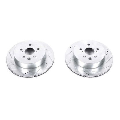 Power Stop Rear Evolution Drilled & Slotted Rotors Pair Lexus GS300 2006 / GS430 2006 - 2007 / IS350 2006 - 2013 / IS350C 2010 - 2015 / GS350 2007 - 2011 / GS450H 2008 - 2011 / GS460 2008 - 2011 / IS250C 2010 - 2015 / IS250 2011 - 2013 | JBR1148XPR - JDMuscleBrake RotorspsbJBR1148XPR