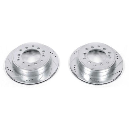 Power Stop Rear Evolution Drilled & Slotted Rotors Pair Lexus GX460 2010 - 21 / Toyota 4Runner 2010 - 21 / FJ Cruiser 2010 - 2014 | JBR1396XPR - JDMuscleBrake RotorspsbJBR1396XPR