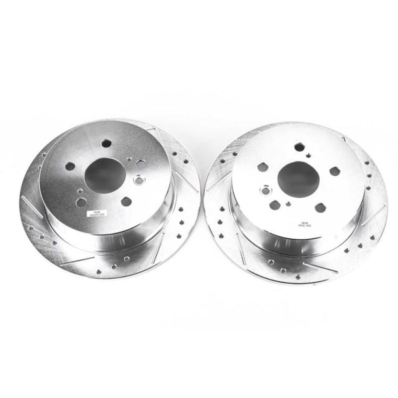 Power Stop Rear Evolution Drilled & Slotted Rotors Pair Lexus RX330 2004 - 2006 / RX350 2007 - 2009 / RX400h 2006 - 2008 / Toyota Highlander 2004 - 2007 | JBR1153XPR - JDMuscleBrake RotorspsbJBR1153XPR