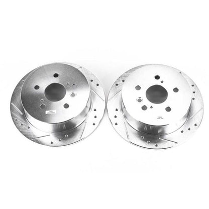 Power Stop Rear Evolution Drilled & Slotted Rotors Pair Lexus RX330 2004 - 2006 / RX350 2007 - 2009 / RX400h 2006 - 2008 / Toyota Highlander 2004 - 2007 | JBR1153XPR - JDMuscleBrake RotorspsbJBR1153XPR