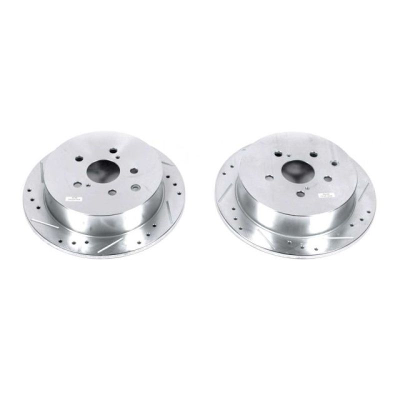 Power Stop Rear Evolution Drilled & Slotted Rotors Pair Lexus RX350 2010 - 2015 / RX450h 2010 - 2015 / Toyota Sienna 2011 - 2020 / Highlander 2014 - 2019 | JBR1389XPR - JDMuscleBrake RotorspsbJBR1389XPR