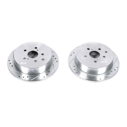 Power Stop Rear Evolution Drilled & Slotted Rotors Pair Lexus RX350 2010 - 2015 / RX450h 2010 - 2015 / Toyota Sienna 2011 - 2020 / Highlander 2014 - 2019 | JBR1389XPR - JDMuscleBrake RotorspsbJBR1389XPR