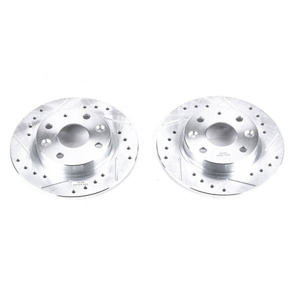 Power Stop Rear Evolution Drilled & Slotted Rotors Pair Mazda Miata 1990 - 1993 | JBR544XPR - JDMuscleBrake RotorspsbJBR544XPR