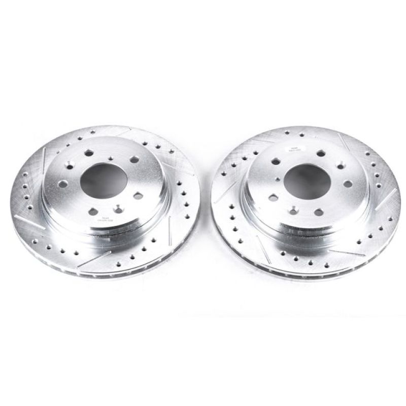 Power Stop Rear Evolution Drilled & Slotted Rotors Pair Mazda RX - 7 1986 - 1991 | JBR383XPR - JDMuscleBrake RotorspsbJBR383XPR