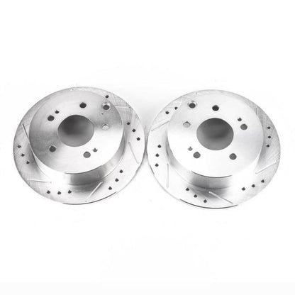 Power Stop Rear Evolution Drilled & Slotted Rotors Pair Mitsubishi Eclipse 2006 - 2012 / Galant 2004 - 2012 | JBR1130XPR - JDMuscleBrake RotorspsbJBR1130XPR