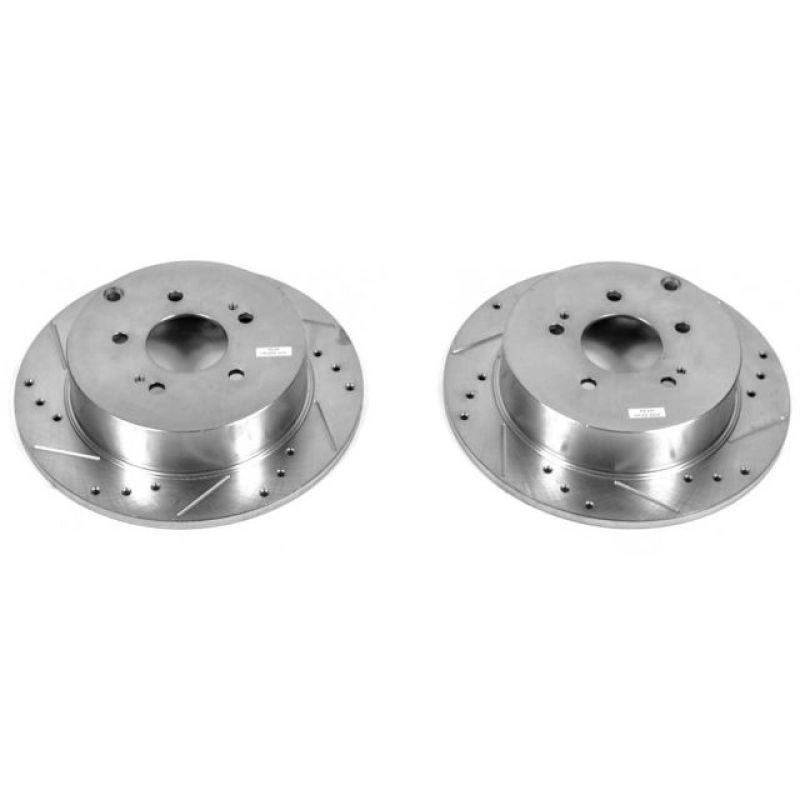 Power Stop Rear Evolution Drilled & Slotted Rotors Pair Mitsubishi Endeavor 2004 - 2011 | JBR1123XPR - JDMuscleBrake RotorspsbJBR1123XPR
