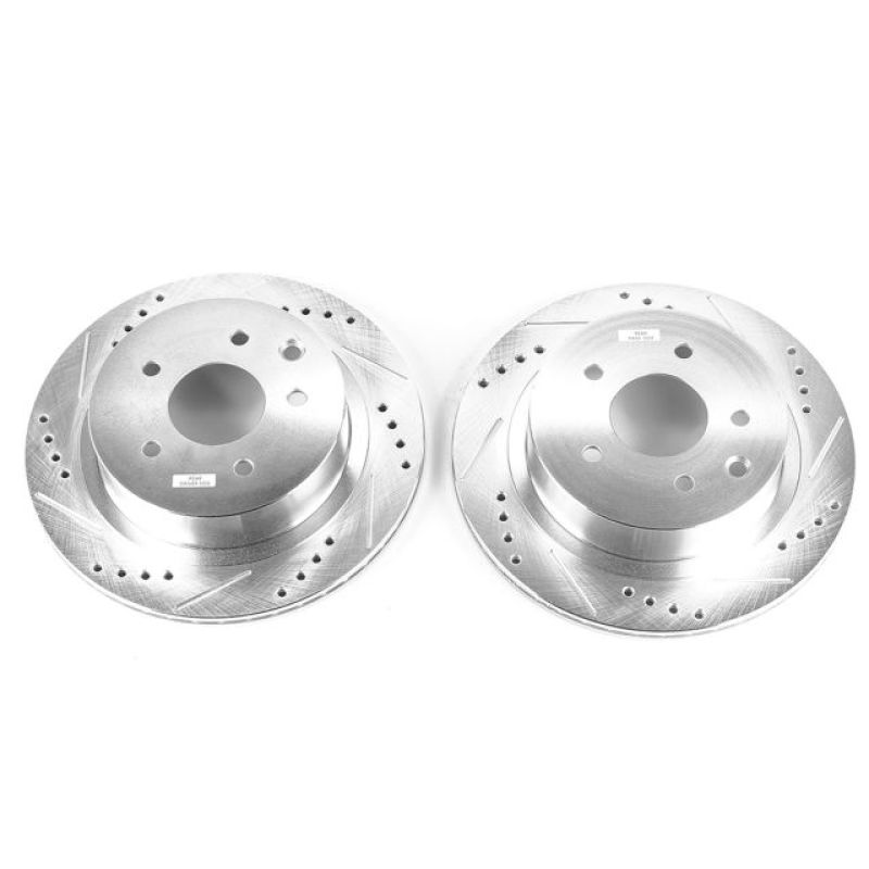 Power Stop Rear Evolution Drilled & Slotted Rotors Pair Nissan/Infiniti 350Z 2003 - 2005 / G35 2003 - 2005 / Juke 2014 - 2017 / Leaf 2013 - 21 / Rogue 2008 - 2020 / Rogue Sport 2017 - 21 - JDMuscleBrake RotorspsbJBR1106XPR