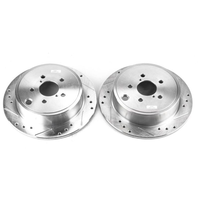 Power Stop Rear Evolution Drilled & Slotted Rotors Pair Subaru BRZ 2013 - 2016 / Forester 2009 - 2013 / Impreza 2008 - 2011 / Legacy 2010 - 2014 / Outback 2010 - 2014 / WRX 2008 - 2014 | JBR1365XPR - JDMuscleBrake RotorspsbJBR1365XPR