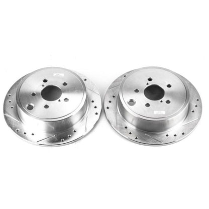 Power Stop Rear Evolution Drilled & Slotted Rotors Pair Subaru BRZ 2013 - 2016 / Forester 2009 - 2013 / Impreza 2008 - 2011 / Legacy 2010 - 2014 / Outback 2010 - 2014 / WRX 2008 - 2014 | JBR1365XPR - JDMuscleBrake RotorspsbJBR1365XPR