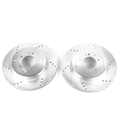 Power Stop Rear Pair Evolution Drilled & Slotted Rotors Mitsubishi Lancer 2008 - 2015 | JBR1359XPR - JDMuscleBrake RotorspsbJBR1359XPR