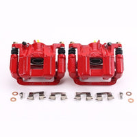 Power Stop Rear Red Calipers w/ Brackets Pair Honda Odyssey 2011 - 2017 | S6446 - JDMuscleBrake Caliper Adapter BracketspsbS6446