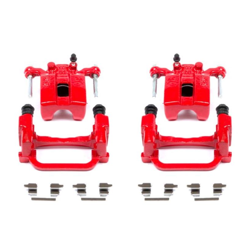 Power Stop Rear Red Calipers w/ Brackets Pair Infiniti G35 2005 - 2008 / M35 2006 - 2009 / Nissan 350Z 2006 - 2009 / 370Z 2009 | S2792A - JDMuscleBrake Caliper Adapter BracketspsbS2792A