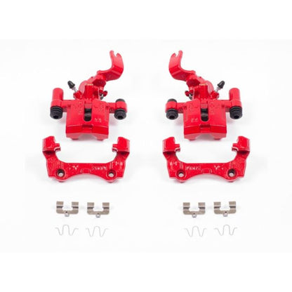 Power Stop Rear Red Calipers w/ Brackets Pair Mazda Miata 1994 - 2002 | S1377A - JDMuscleBrake Caliper Adapter BracketspsbS1377A