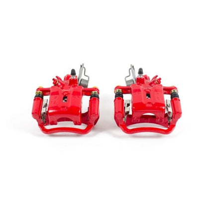 Power Stop Rear Red Calipers w/ Brackets Pair Subaru Impreza RS 1998 | KC1121 - JDMuscleBrake Caliper Adapter BracketspsbS2856