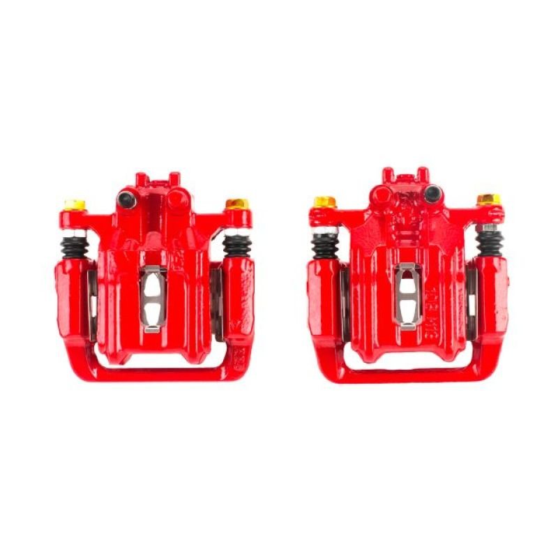 Power Stop Rear Red Calipers w/Brackets Pair Honda CR - V 2007 - 2011 | S2910A - JDMuscleBrake Caliper Adapter BracketspsbS2910A