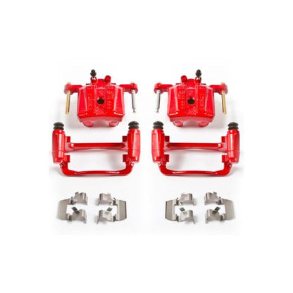 Power Stop Rear Red Calipers w/Brackets Pair Mitsubishi Eclipse 2006 - 2012 / Galant 2007 - 2009 | S3492 - JDMuscleBrake Caliper Adapter BracketspsbS3492
