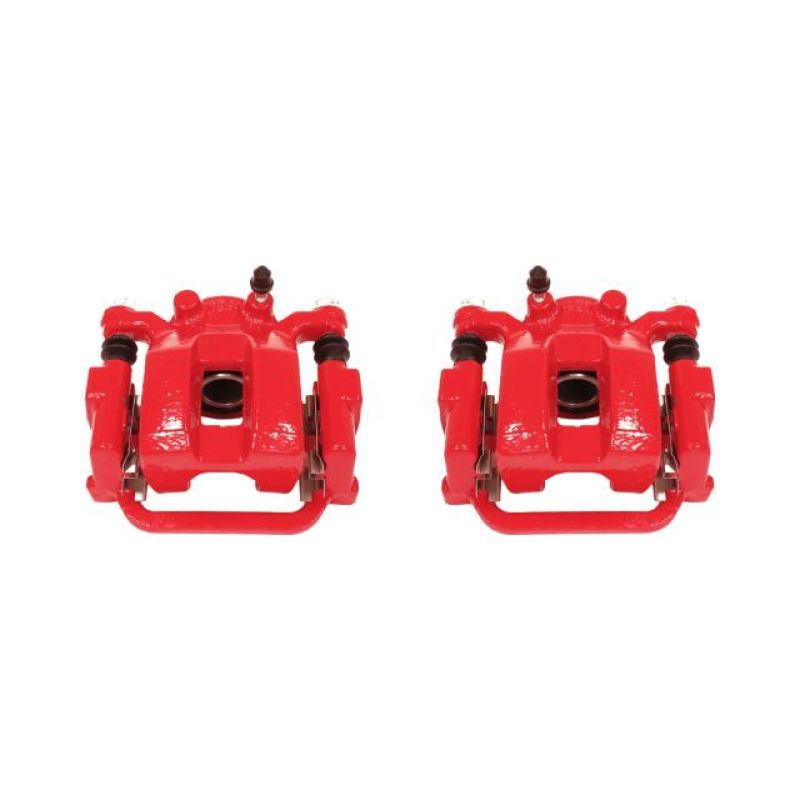 Power Stop Rear Red Calipers With Brackets Pair Infiniti FX35 2003 - 2008 / FX45 2003 - 2008 | S2786 - JDMuscleBrake Caliper Adapter BracketspsbS2786