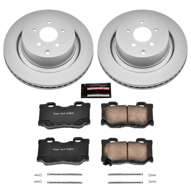 Power Stop Rear Z17 Evolution Geomet Coated Brake Kit Infiniti FX50 2009 - 2013 / M37 2011 - 2013 / M56 2011 - 2013 / M35h 2013 / M37 2011 - 2013 / M56 2011 - 2013 / Q50 2014 - 2020 / Q70 2014 - 2019 / Q70L 15 - 2019 | CRK5861 - JDMuscleBrake KitspsbCRK5861