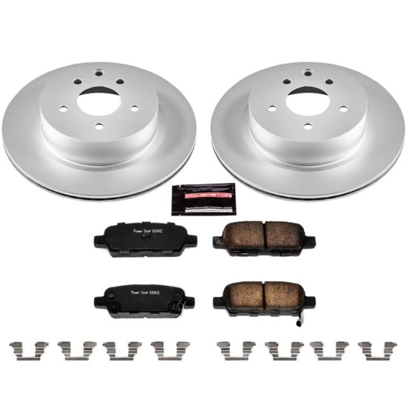 Power Stop Rear Z17 Evolution Geomet Coated Brake Kit Infiniti G35 2005 - 2008 / M35 2006 - 2010 / M45 2007 - 2010 / EX35 2008 - 2012 / G25 2011 - 2012 / G37 2009 - 2013 / Q40 2015 / QX50 2014 - 2017 / Nissan 350Z 2006 - 2009 / 370Z 2009 - 2017 / Maxima 2009 - 2017 | CRK179 - JDMuscleBrake KitspsbCRK179