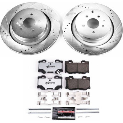 Power Stop Rear Z26 Street Warrior Brake Kit Infiniti FX50 2009 - 2013 / M37 2011 - 2013 / M56 2011 - 2013 / M35h 2013 / Q50 2014 - 2020 / Q60 2017 - 2020 / Q70 2014 - 2019 / Q70L 15 - 2019 / QX70 2014 | K5861 - 26 - JDMuscleBrake KitspsbK5861-26