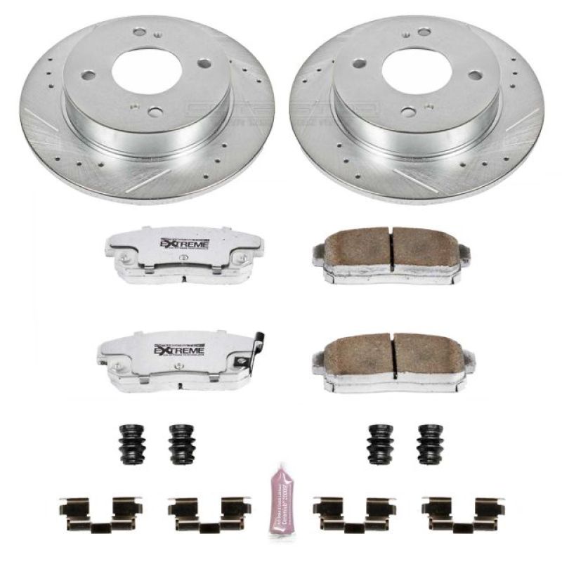 Power Stop Rear Z26 Street Warrior Brake Kit Infiniti G20 2001 - 2002 / Nissan Sentra 2001 - 2006 | K741 - 26 - JDMuscleBrake KitspsbK741-26