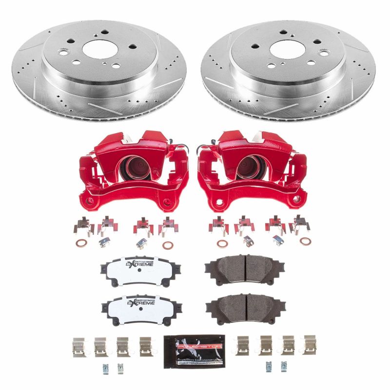 Power Stop Rear Z26 Street Warrior Brake Upgrade Brake Kit with Calipers Lexus GS200t 2016 - 2017 / GS300 2018 - 2019 / GS350 2013 - 2019 / GS450h 2013 - 2018 / IS200t 2016 - 2017 / IS300 2016 - 2019 | KC6514 - 26 - JDMuscleBrake KitspsbKC6514-26