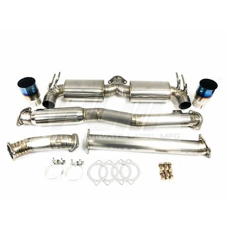 Private Label Mfg Power Driven Titanium Exhaust - Evo X 08-15 V2-PLM-EXH-TI-EVOX-V2-Cat Back Exhaust System-Private Label Mfg.-JDMuscle