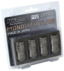 Project Kics 12 x 1.25 Glorious Black T1/06 Monolith Lug Nuts - 4 Pcs | WMN03GK4P - JDMuscleLug NutspjkWMN03GK4P