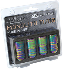 Project Kics 12 x 1.25 Neochrome T1/06 Monolith Lug Nuts - 4 Pcs | WMN03N4P - JDMuscleLug NutspjkWMN03N4P