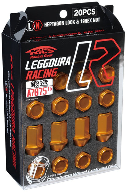 Project Kics 12x1.25 Leggdura Racing Lug Nuts - Yellow Gold w/Laser Logo | 20 Pcs | WKIZ3O - JDMuscleLug NutspjkWKIZ3O