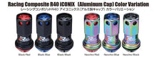 Project Kics 12X1.25 Neo Chrome R40 Iconix Lock & Lug Nuts - 16+4 | Black Cap | WRIA13NK - JDMuscleLug NutspjkWRIA13NK