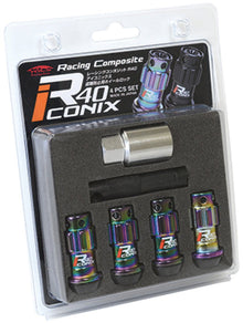 Project Kics 12X1.25 R40 Iconix Neochrome Lug Nut Lock Set - 4 | WYIF43NK - JDMuscleLug NutspjkWYIF43NK