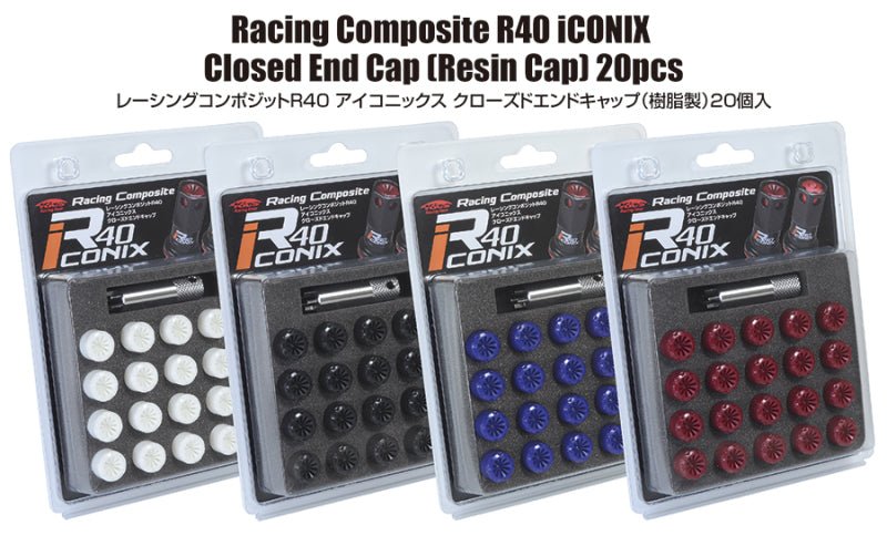 Project Kics 12x1.25 R40 Iconix Plastic Caps Red 20 Pieces - JDMuscleNon - CategorizedpjkWCIF3R
