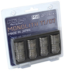 Project Kics 14 x 1.5 Glorious Black T1/07 Monolith Lug Nuts - 4 Pcs | WMN04GK4P - JDMuscleLug NutspjkWMN04GK4P