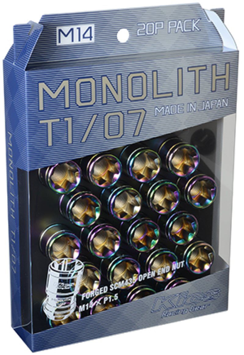 Project Kics 14 x 1.5 Neochrome T1/07 Monolith Lug Nuts - 20 Pcs | WMN04N - JDMuscleLug NutspjkWMN04N